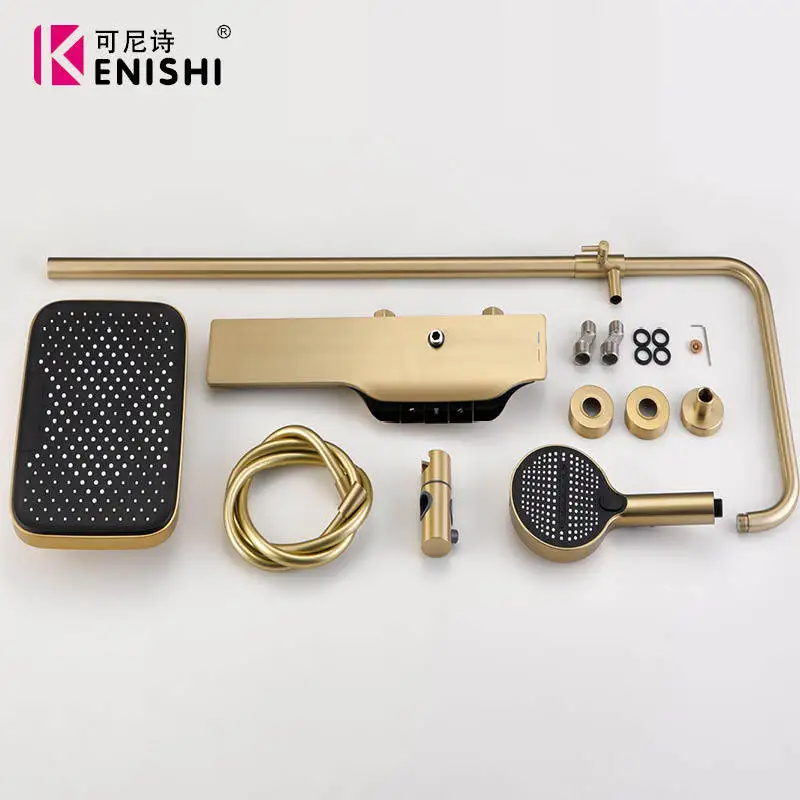 Shower System Intelligent Digital Bathroom Shower Faucet Set Temperature Display Rainlfall Bathroom Shower Set 5