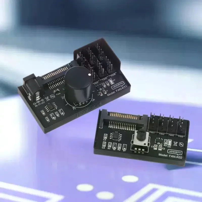 PWM 팬 속도 컨트롤러 SATA DC 전원 공급 4핀 팬 거버너 NAS 서버 팬 속도 조절기 4방향 6방향 PWM 팬 허브 컨트롤