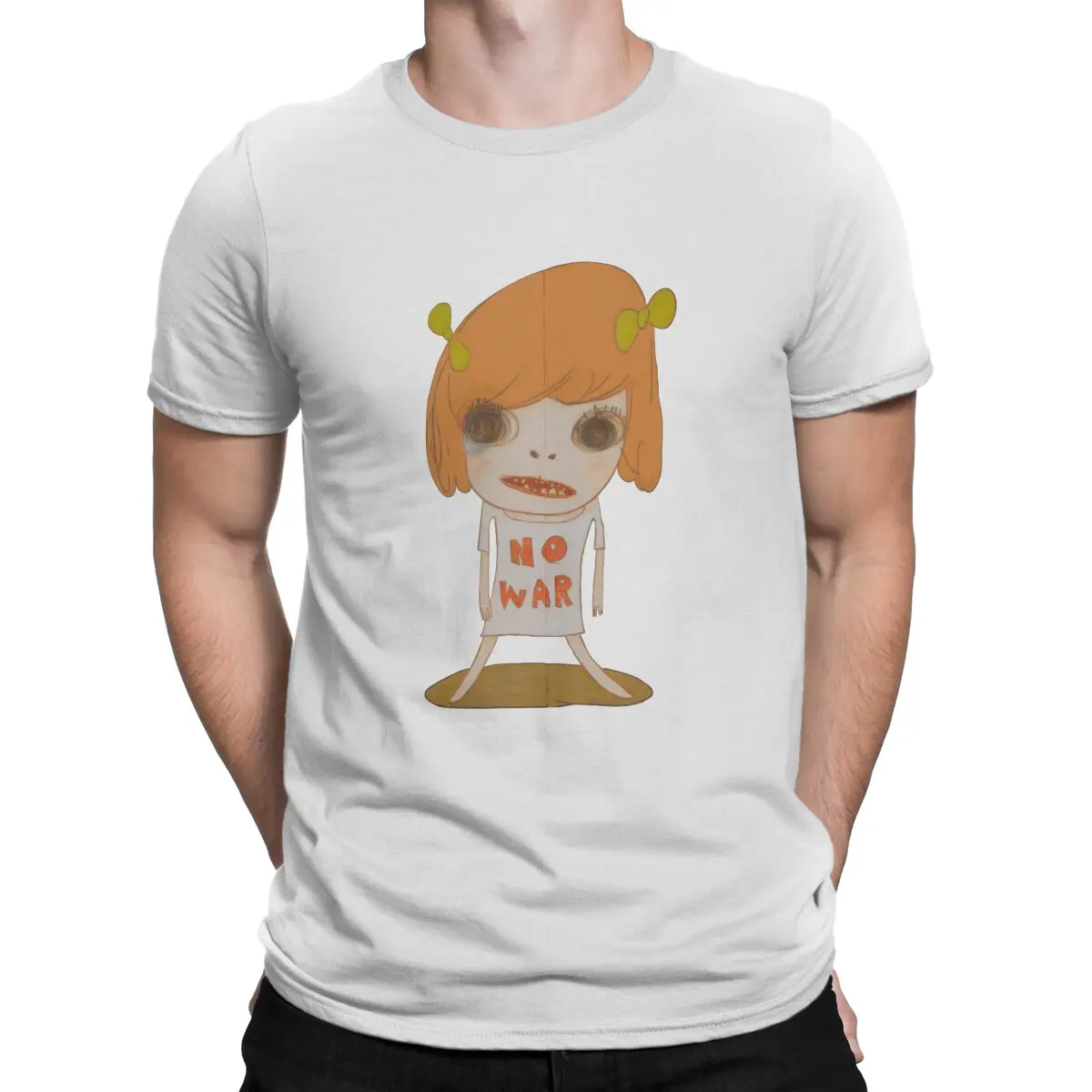 

Yoshitomo Nara Japanese Artist No War T Shirt Punk Men Polyester Tees Summer Clothing Harajuku Crewneck TShirt
