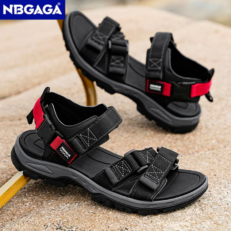 Summer Men's Sandals Trendy Casual Outdoor Sport Shoes for Holidays Beach Breathable Wear-Resistant Hiking & Walking Sandals - 4