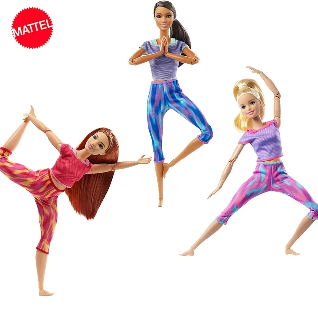 Original Mattel Barbie Yoga Doll Made Exercise To Move With Accessories  Body Joint Mobility Toys For Girls Educational Prop Gift - Dolls -  AliExpress