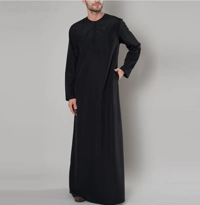 Men Muslim Fashion Abaya Jubba Thobes Arabic Pakistan Dubai Kaftan Islamic Clothing Saudi Arabia Casual Long Blouse Dress Robes