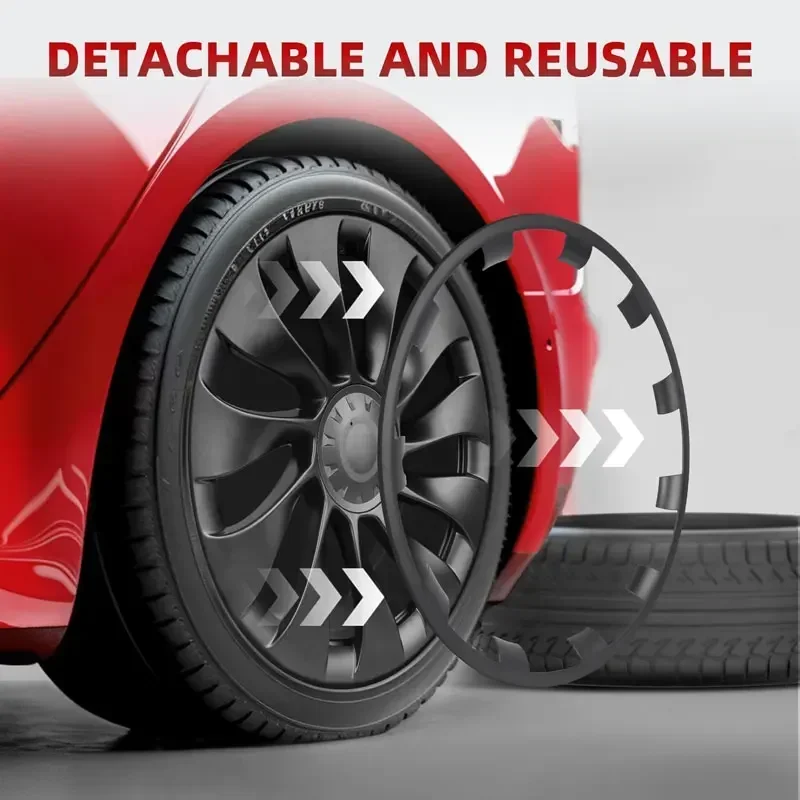 Protector Ring For Tesla Model 3 20 Inch Vehicle Wheel Rims Performance Patch Replacement ABS Full Rim Car Accessories wheel hub covers wheel hub caps 4PCS