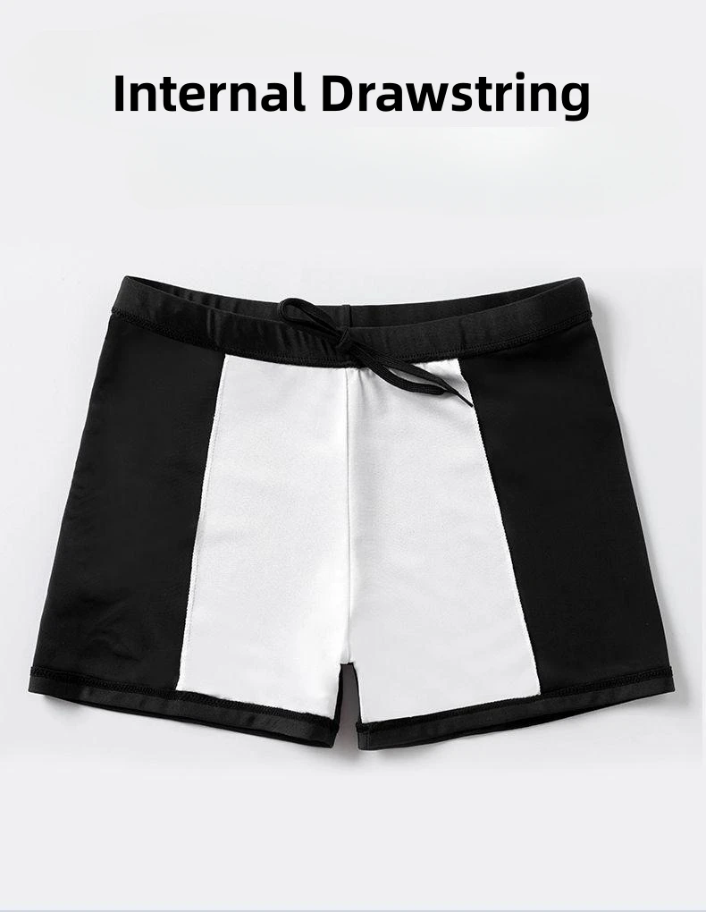 Swimming Trunks Men's Professional Quick-drying Anti-embarrassment Large Size Flat Angle Swimsuits Soaking Spa Goggles Cap