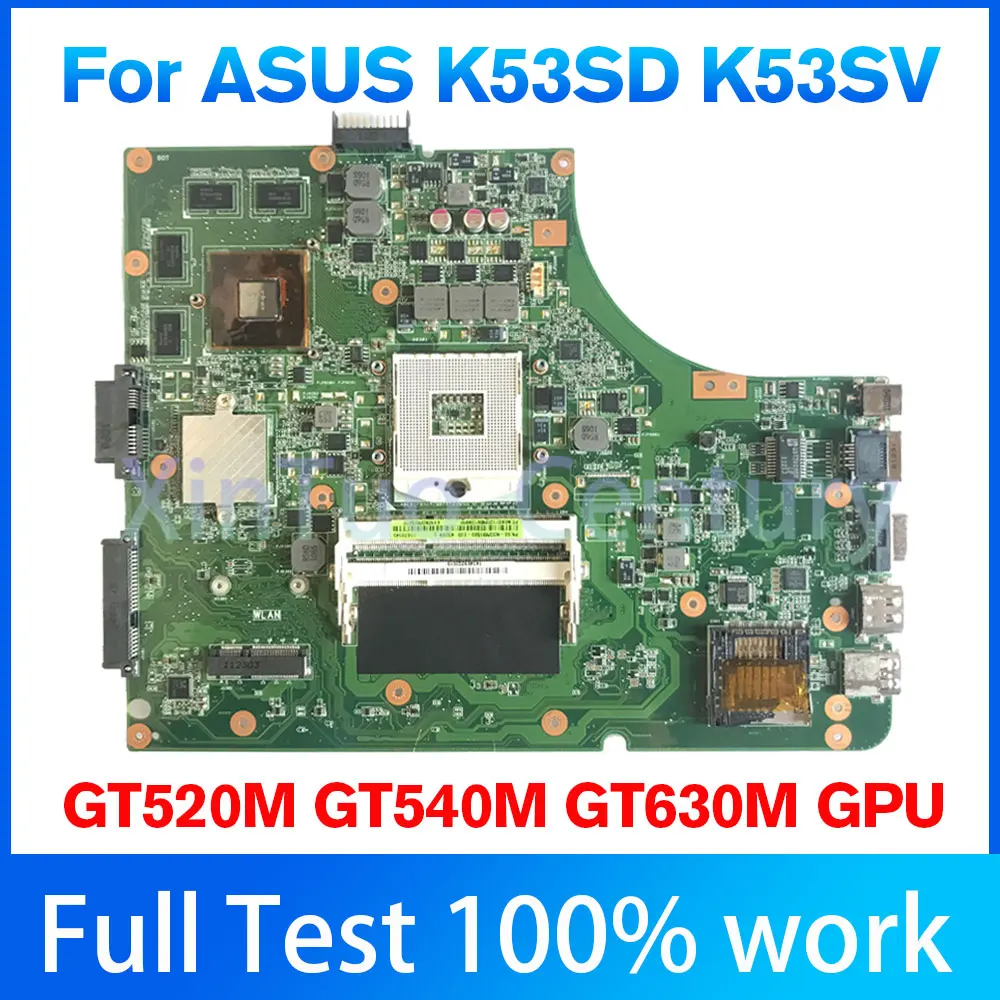 

Материнская плата K53SM K53SV Материнская плата ASUS K53SC X53S K53SV K53SJ P53SJ K53S для ноутбука HM65 DDR3 GT540M/630M 2G GPU 100%, протестированная работа