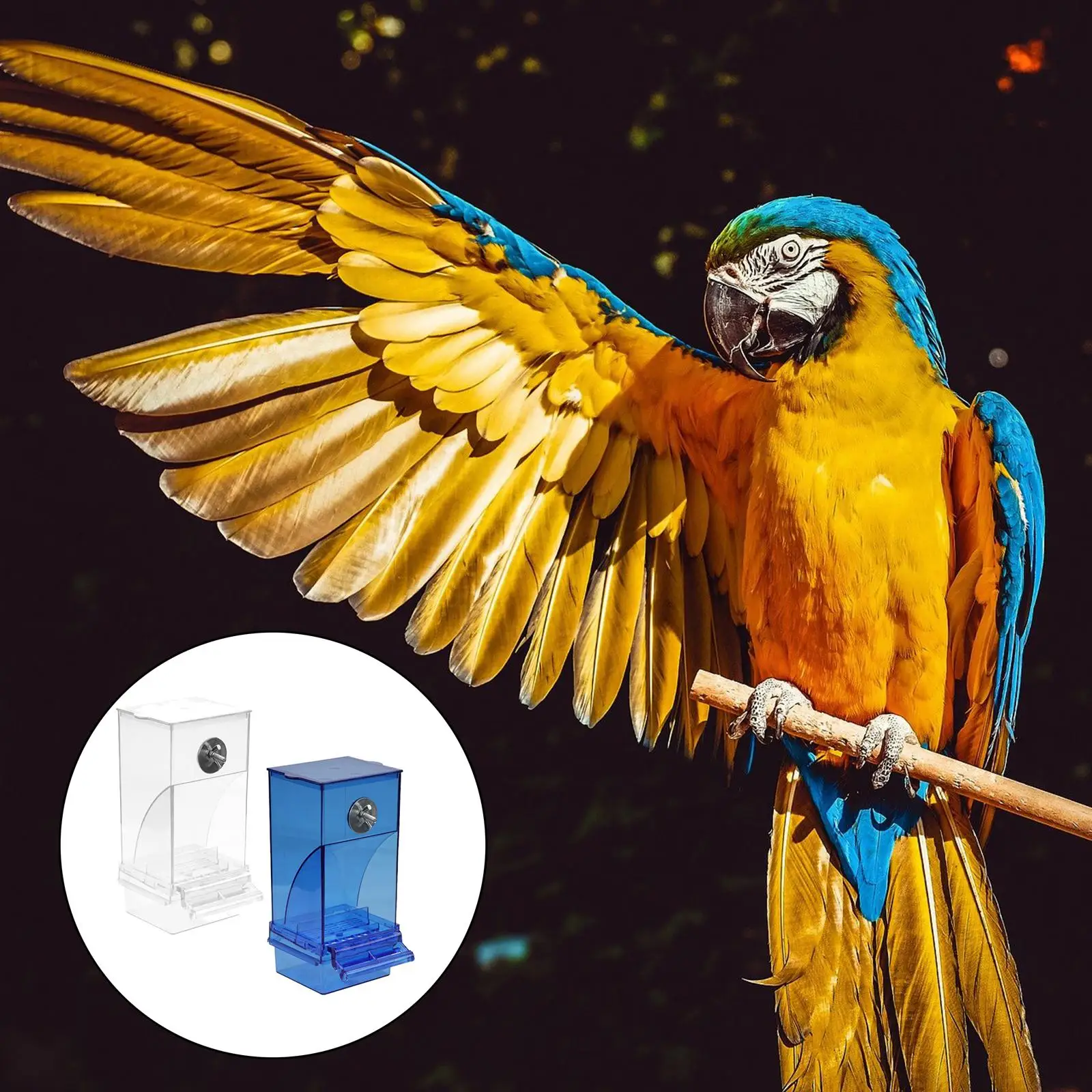 Automatic Bird Feeder No-Mess Bird Feeder Parrot Cage Accessories for Budgerigar Canary Cockatiel Finch Parakeet