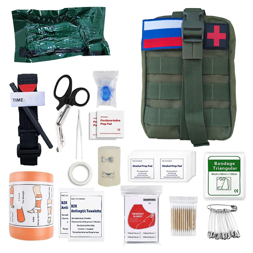 

46 pcs Tactical First Aid Kit Tourism Equipment Survival Kit Molle Outdoor Gear Emergency Kits For Camping Hiking And Adventures