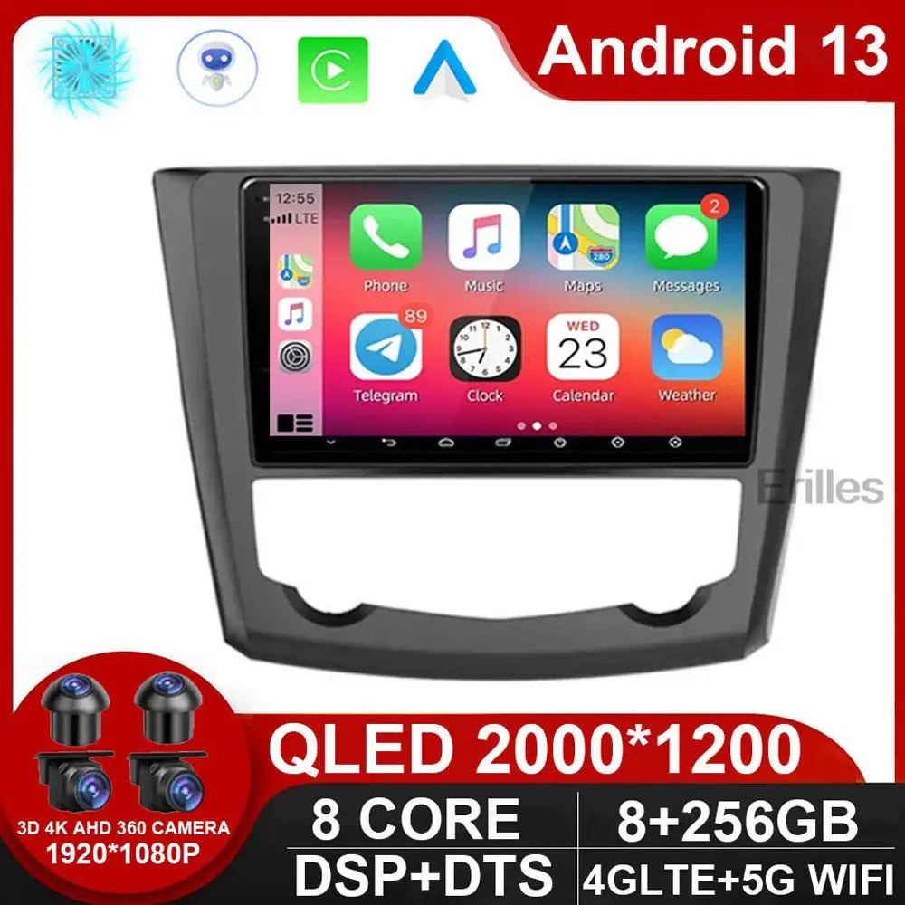 

QLED 4G Android 13 Car Radio For Renault Kadjar 2015 - 2019 AI Voice Multimedia Video Player Navigation GPS DVD Head Unit NO DVD