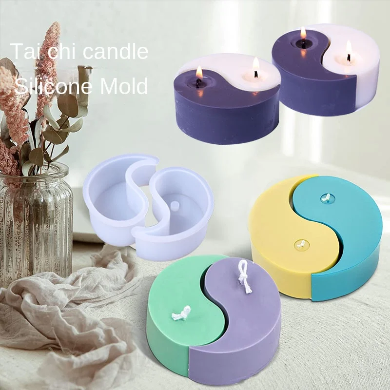 Yin Yang Candle Silicone Mold Tai Ji Handmade Scented Candle Soap