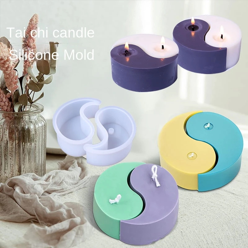 Yin Yang Candle Silicone Mold Tai Ji Handmade Scented Candle Soap