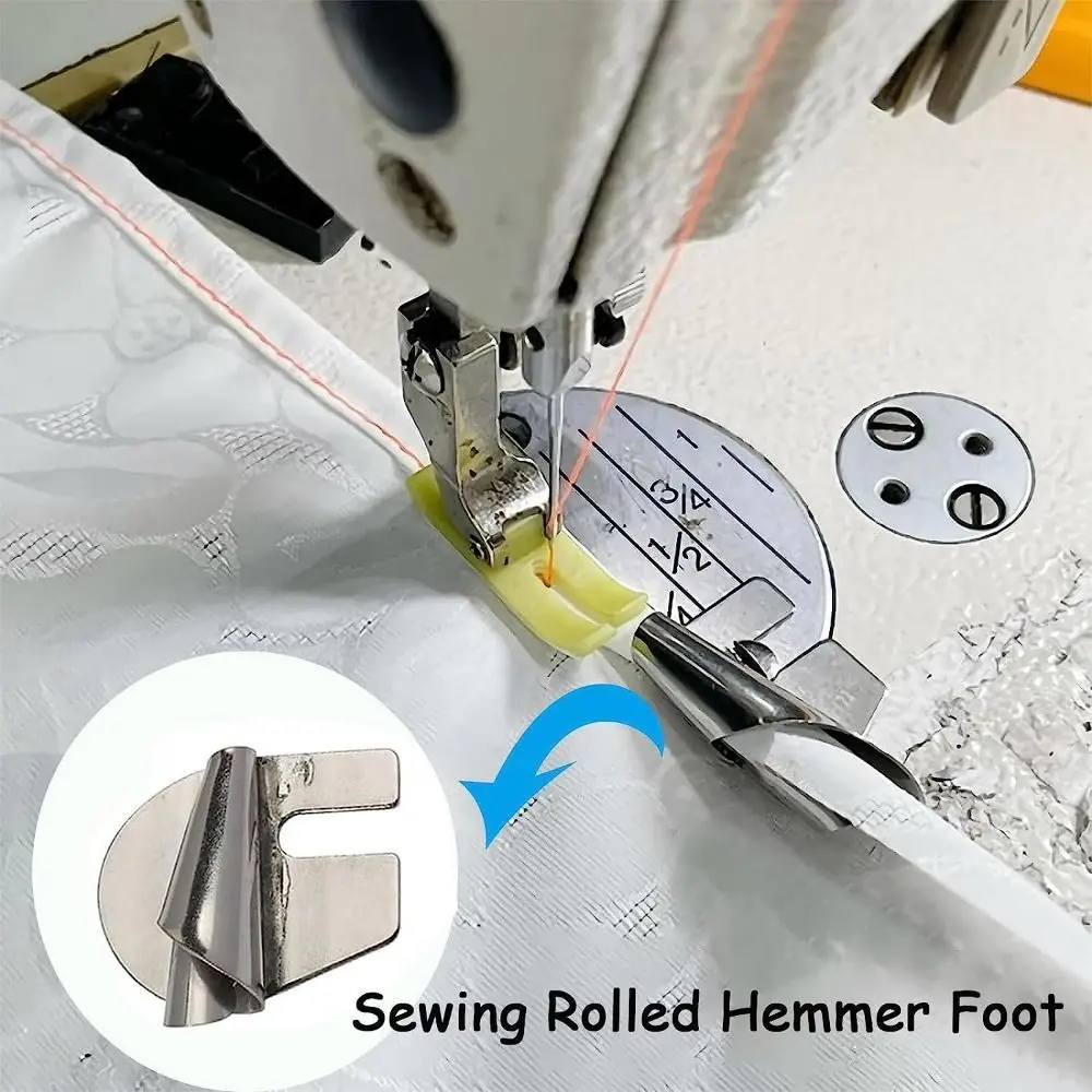 

Sewing Rolled Hemmer Foot Home Flat Car Curling Pull Tube Spiral Crimpers Old Sewing Machine Presser Foot 1 Pcs Stainless Steel