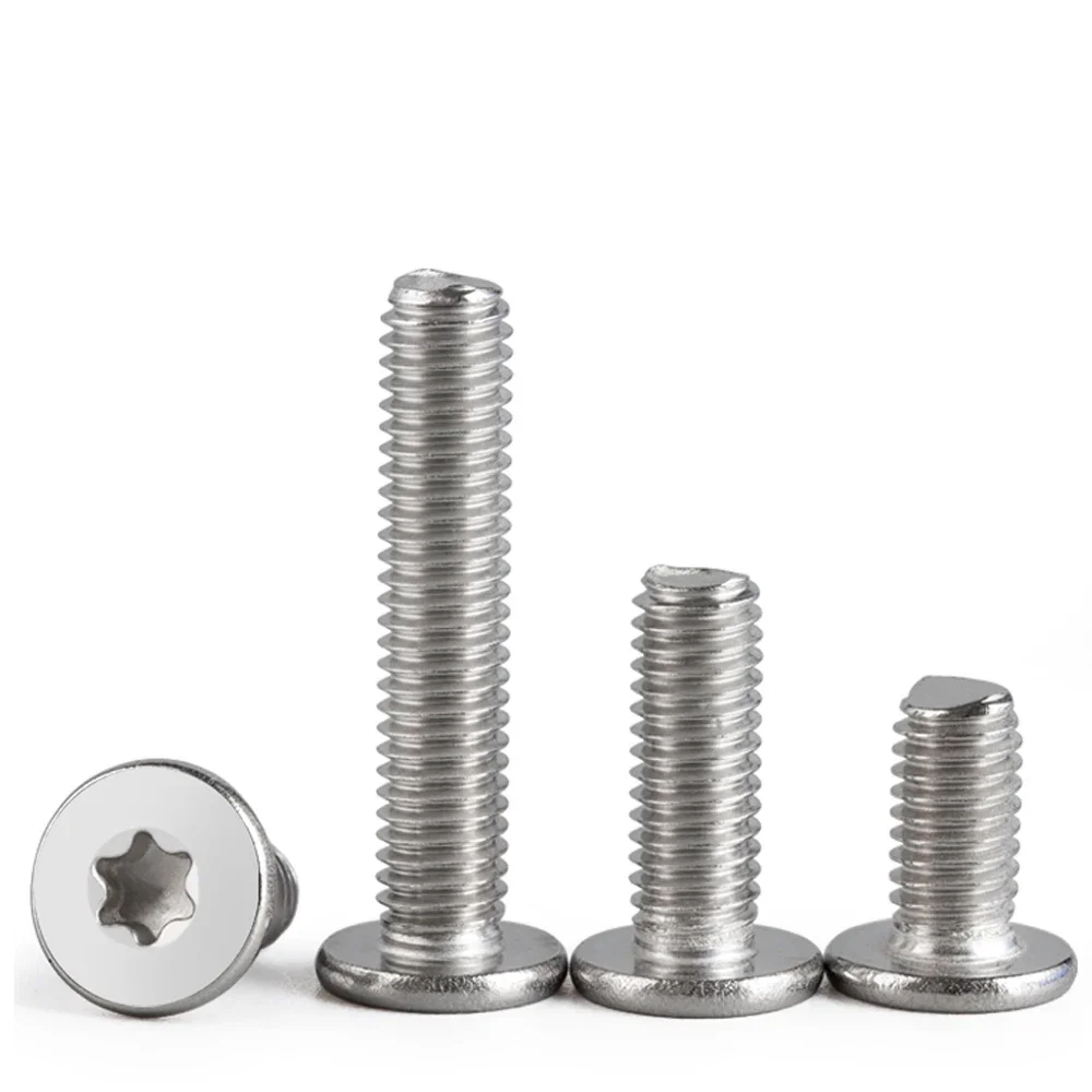 Six Lobe Torx Screw M1.6 M2 M2.5 M3 M4 M5 M6 M8 CM Ultra Thin Super Low Flat Wafer Head Screw 304 Stainless Steel Digital Bolt 10Pcs