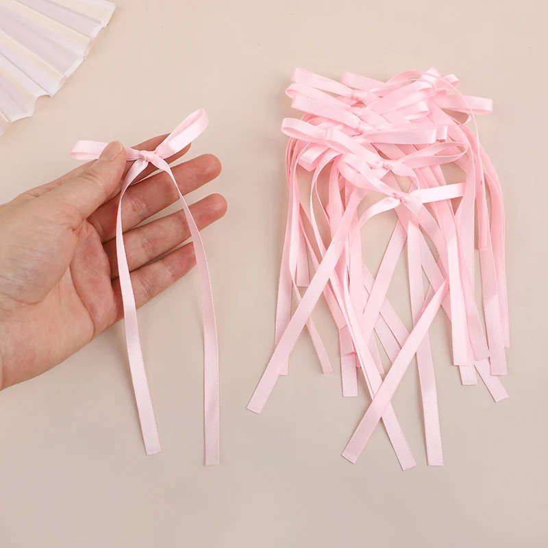 10/20Pcs Bow Cake Decorations Pink Bowknot Ribbon Cake Toppers Kids Girls Birthday Party Supplies Wedding Cake Decor Christmas