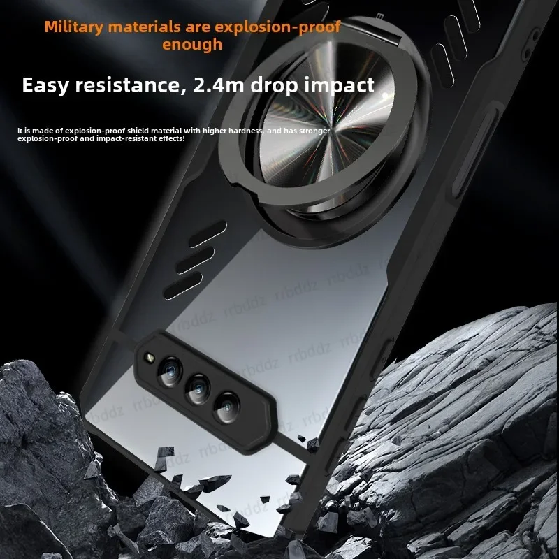 Enhanced Magnetic Phone Case with 360° Rotating Ring and Heat Dissipation