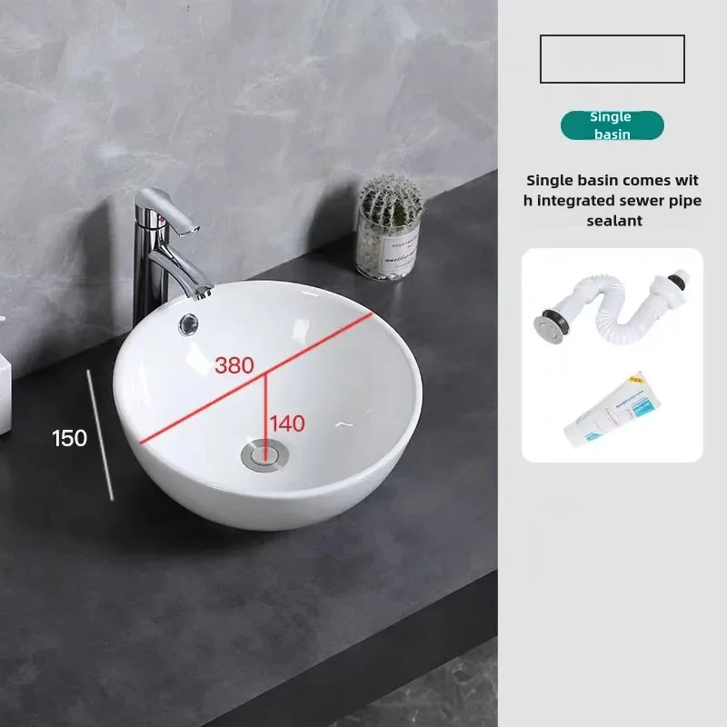 Bathroom washbasin Balcony washbasin Round size two models excluding faucet Sold separately ceramic pedestal washbasin 6