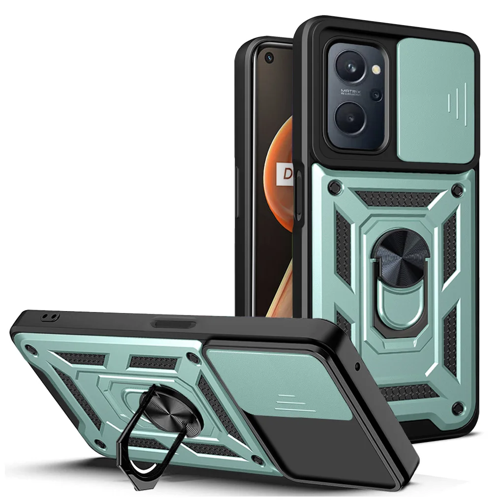 OPPO A96 케이스 OPPO A76 커버 OPPO A36 A76 A96 4G 마그네틱 링 홀더 아머 폰 케이스 슬라이드 카메라 보호 백 커버