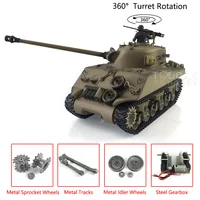 HENG LONG 1/16 Scale 7.0 Upgraded M4A3 Sherman RTR RC Tank 3898 W/ 360° Turret TH19784-SMT4 2