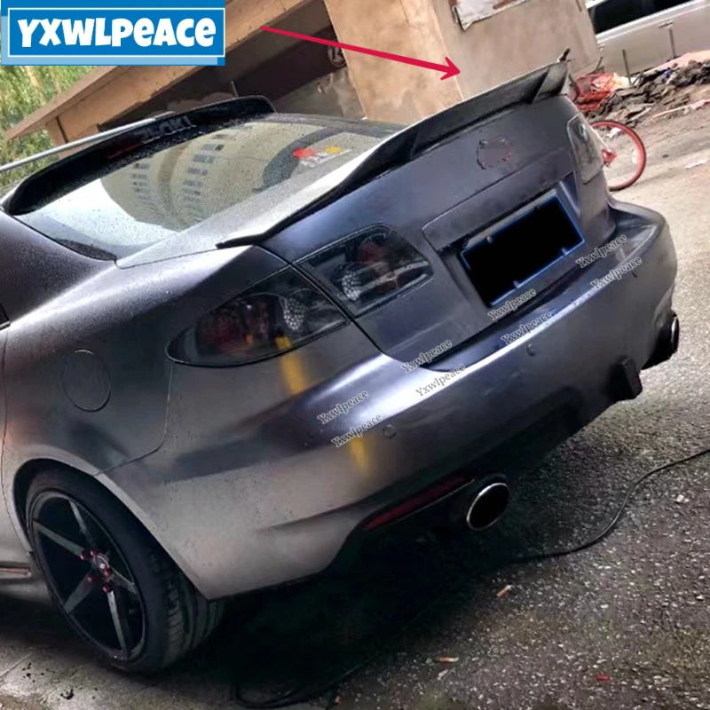 

For Mazda 6 2003 -2013 R Style Real Carbon Fiber/ABS Glossy Black Rear Trunk Lip Spoiler Body Kit Accessories