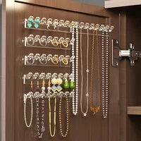 Organisateur de colliers auto-adhésif 3/6 pièces, organisateur de bijoux multifonctionnel peu encombrant, support de collier mural 1