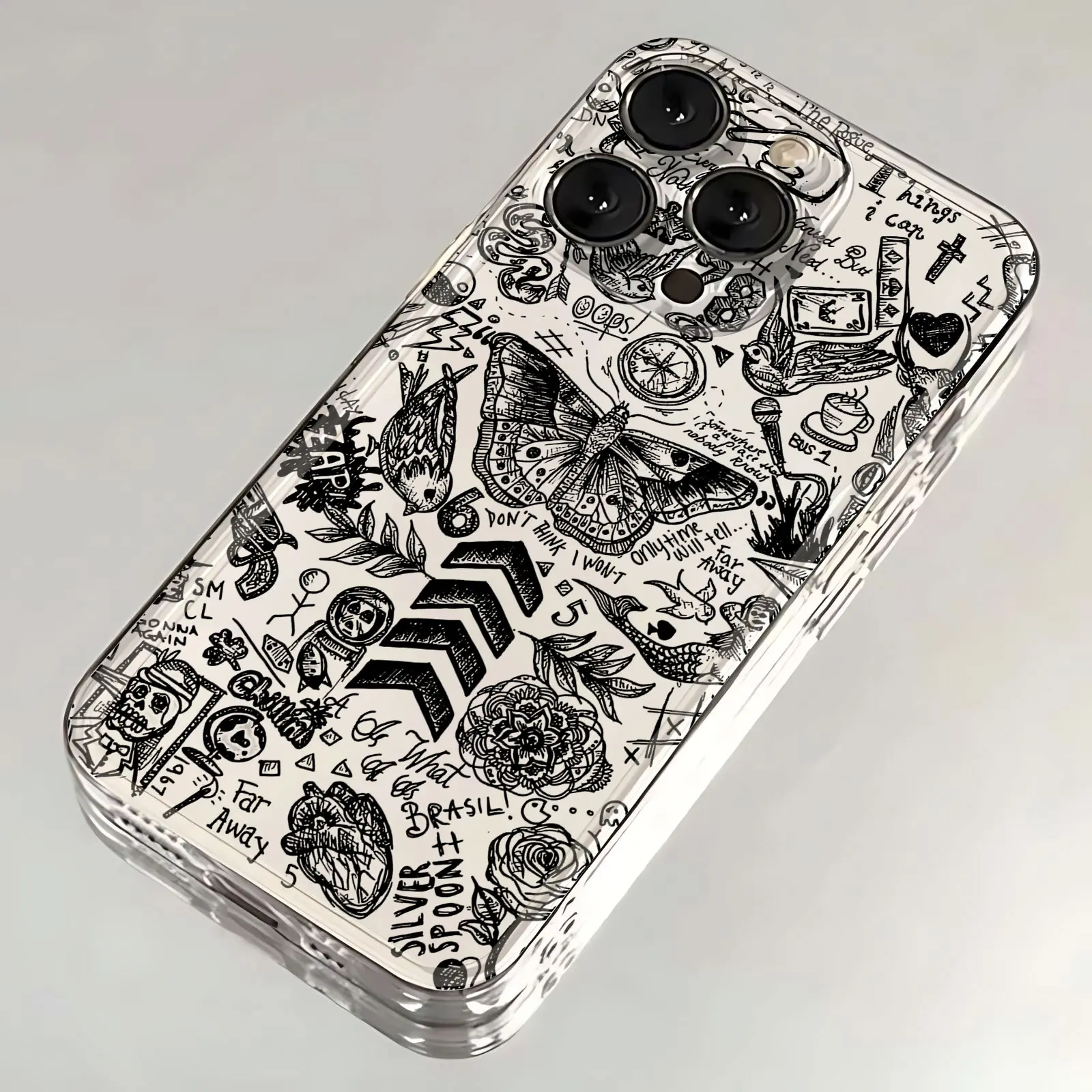 thumbnail image 1 of O-one d-directions funda de teléfono para iPhone 16, 15, 14, 13, 12, 11, Mini Pro Max, X, XR, XSMax, 7, 8 Plus, SE20, cubierta transparente, 1 of 5