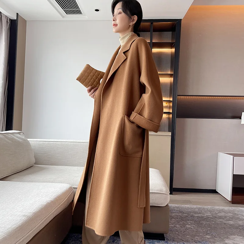 

CMK 2022 FW NEW FASHION HIGHEST LEVEL WOMENS LONG CASHMERE WOOL COATS