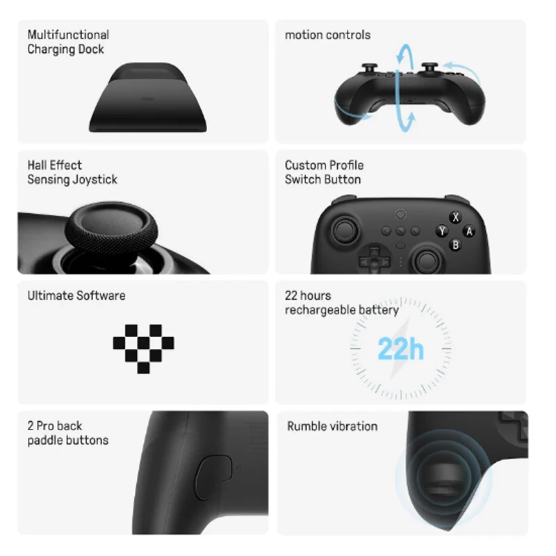 8BitDo-ְ    Ʈѷ, ٵ ġ  PC, Windows 10, 11, Steam   ũ 