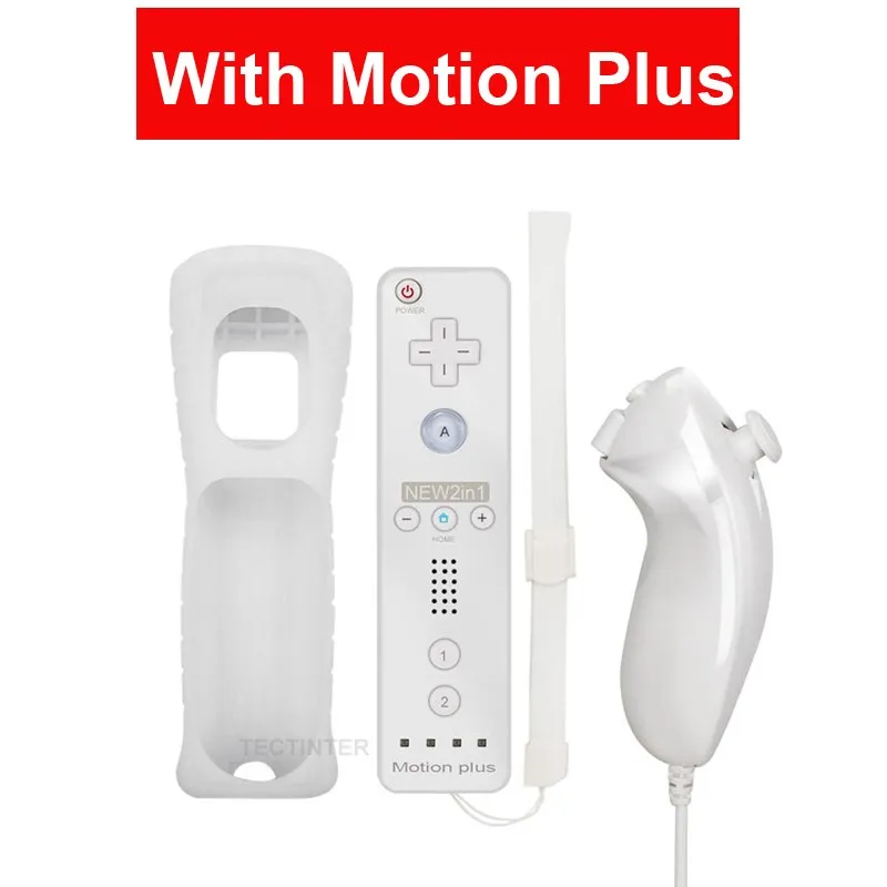 Wireless Remote Gamepad Controller Compatible Nintendo Wii Console Nunchuck Remote Control Joystick Joypad Optional Motion Plus 