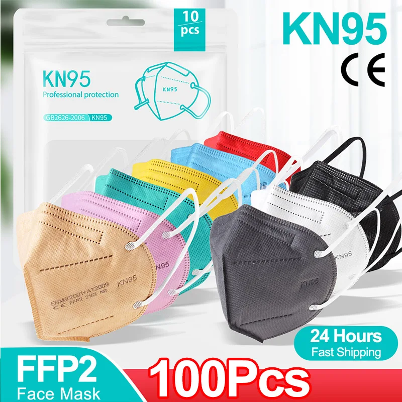 10-100 шт., маски для лица FPP2 KN95