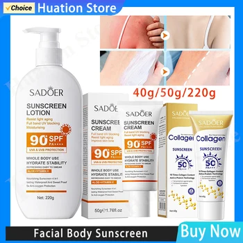 Facial Body Sunscreen SPF90+/SPF50+ Anti Sun UV Protector Solar Skin Protective Sunblock Oil-Control Moisturizing Sun Cream