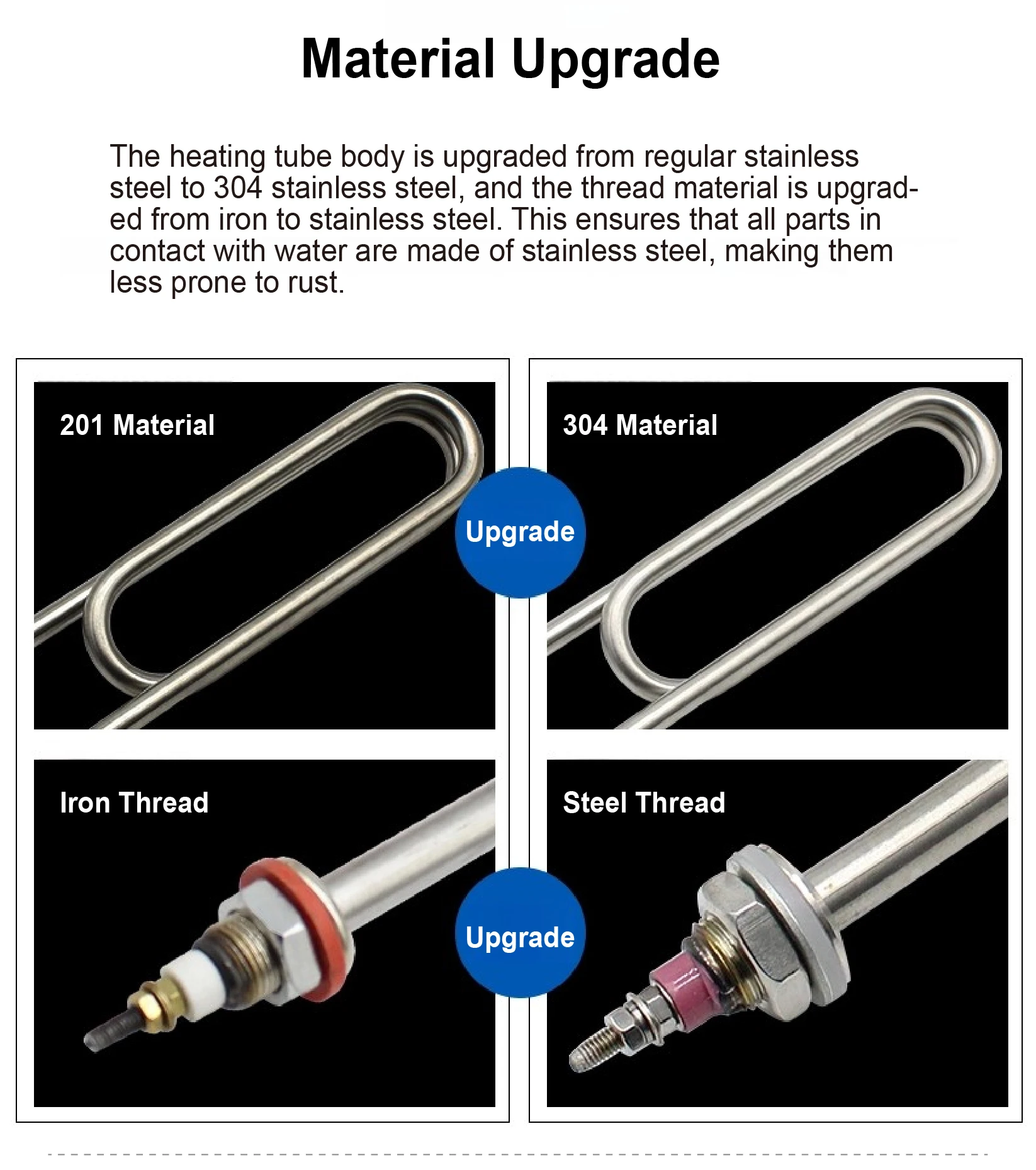 U Shaped Heating Element 220V 380V Stainless Steel Electric Heating Tube for Wat