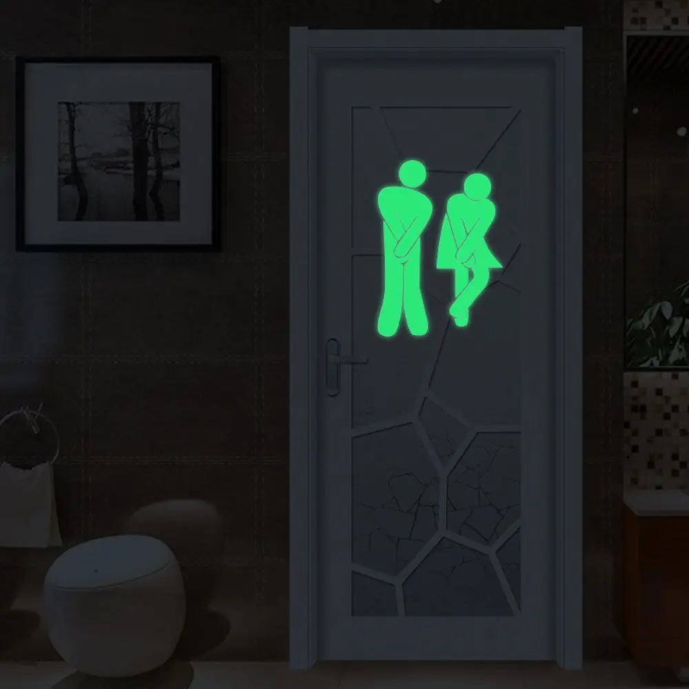 Funny Luminous Bathroom Wall Stickers Home Decor Glow In The Dark Toilet Stickers