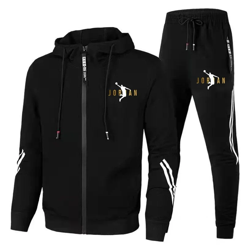 Triple Slant Hoodie Luxury Brand Printed Hoodies and Pants Set Brand Male Fitness Clothing Men Sport Zipper Tracksuits Mens