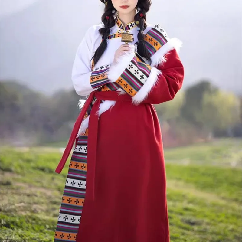 

Tibetan Clothing Female Photo Travel Photography Dance Clothes Robe Performance Costume