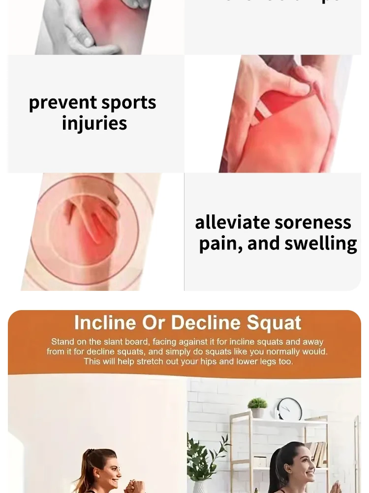 Description Picture 6 of item3pcs Yoga Wedge Stretch Slant Boards Adjustable Bricks Squat Wedge Blocks For Exercise Gym Fitness Yoga Accessories