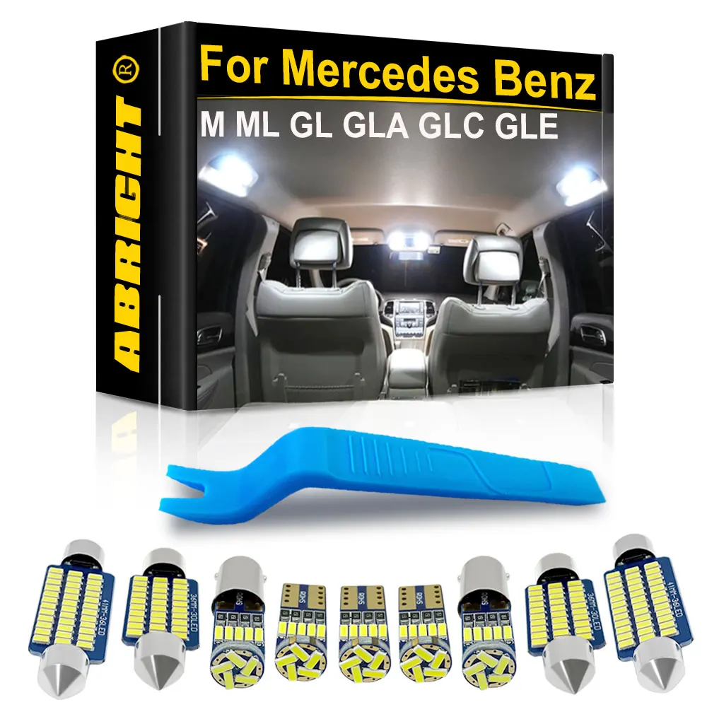 

ABRIGHT For Mercedes Benz W163 W164 W166 X164 X166 X204 X156 X253 M ML GL GLA GLC GLE GLK Class Canbus Car LED Interior Light