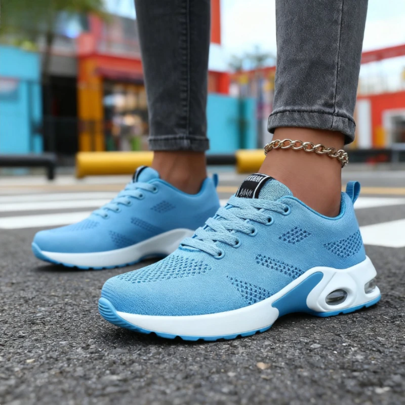 Shoes for Women Platform Casual Sneakers Shoes Mesh Breathable Running Shoes Lace Up Quick Drying Thick Soled Zapatos De Mujer