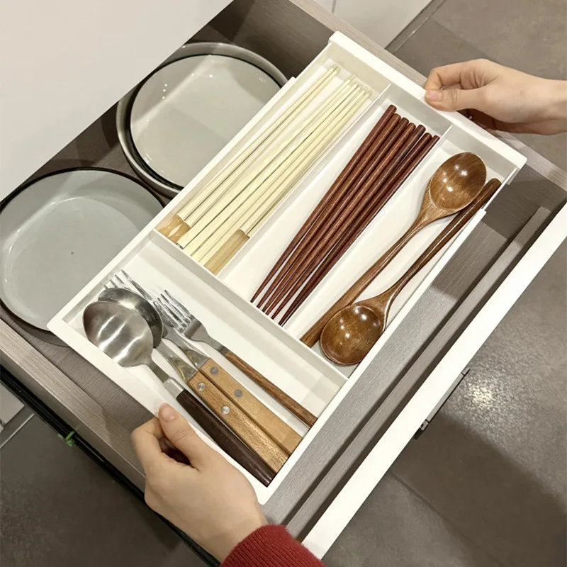 Silverware Drawer Organizer Expandable Cutlery Organizer Utensil Tray Kitchen Adjustable Flatware Tray Cutlery Holder