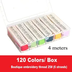 Vibrant Multicolor Embroidery and Sewing Thread Collection Box - 6 Strands (120 Color 4m thread)