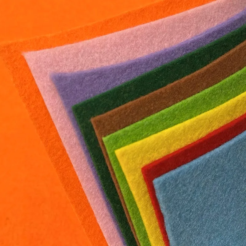 1mm 20/40pcs Mixed Color Children's Clip Doll DIY Quilted Sewing Process Non-Woven Felt Embroidered Polyester Felt Fabric