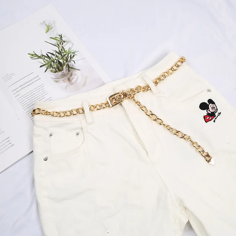 New Fashion Gold / Silver Hundred Match Decorative Metal Belt Fashion Simple Designer Woman Chain Belt Skirt Belt