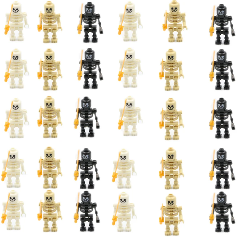 Scheletro Pirata Soldato Castello Medievale Cavaliere Guerrieri Blocchi Di Costruzione Forti Orcs Figure Collezione Giocattoli Per Bambini Regali