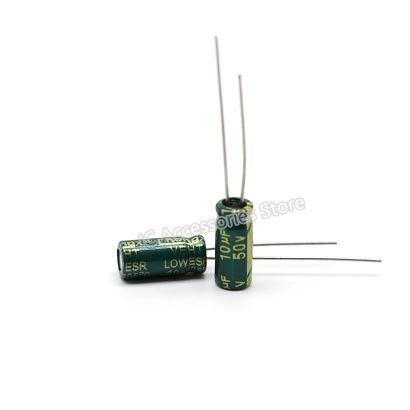 

80pcs 50V10UF volume 5x11MM high frequency low resistance long life in-line electrolytic capacitor 10UF 50V