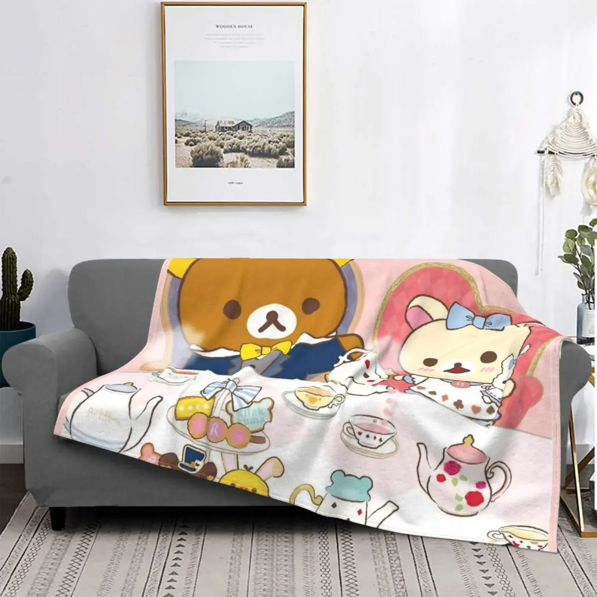RilakkumaKorilakkumaTeaTimeBlanketFlannelLightweightThrow