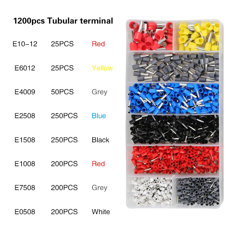 Crimping Tools 1200pcs Ferrule Sleeves Tubular Terminal Wire Crimper