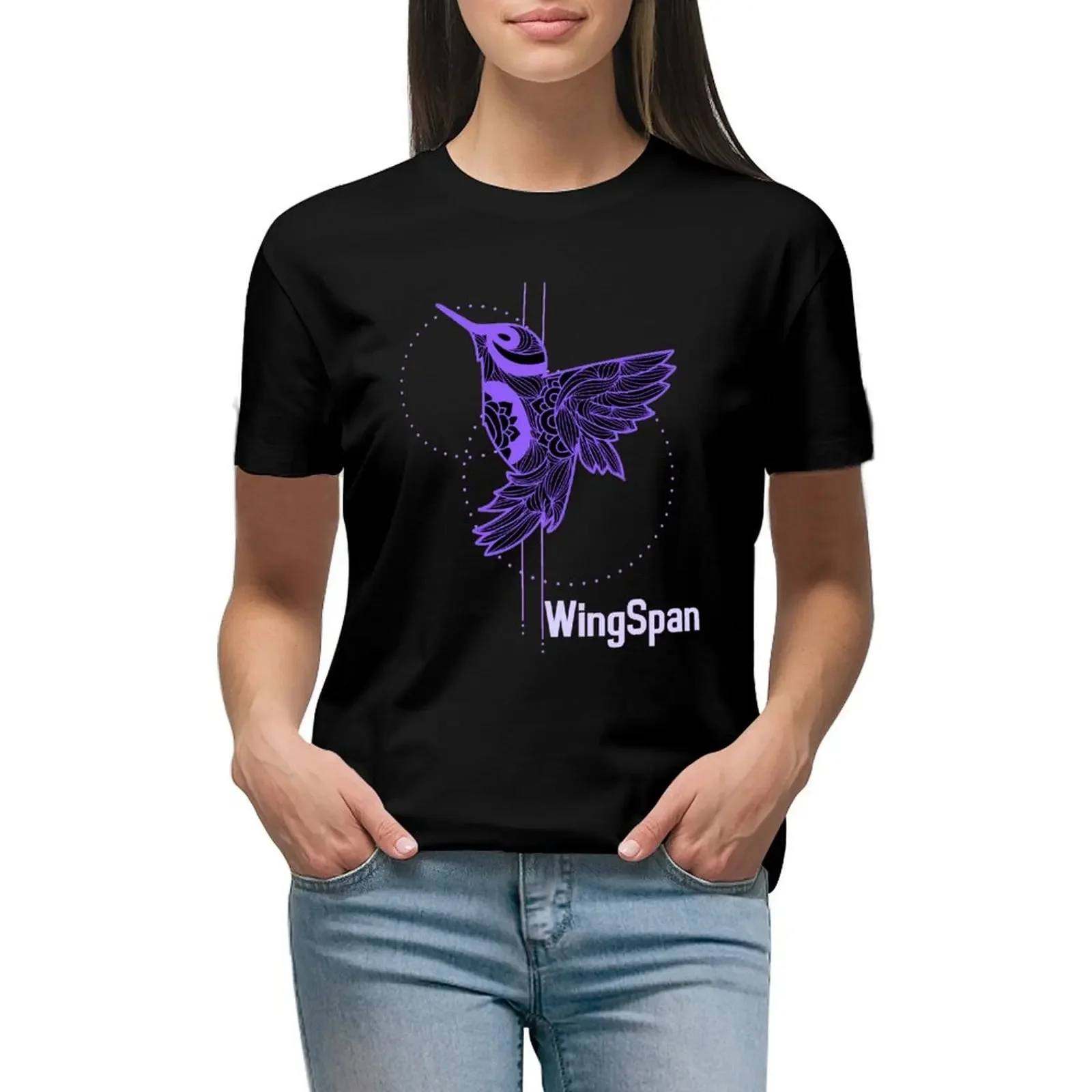 

Wingspan board games- Humming Bird T-shirt plus size tops Short sleeve tee Female clothing t shirt for Women