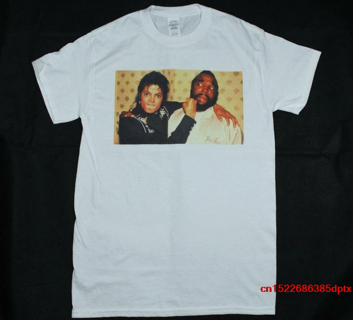 Michael Jackson & Mr. T T T-Shirt Bianca Taglia S-3Xl T-Shirt Da Uomo Vintage Retrò In Cotone