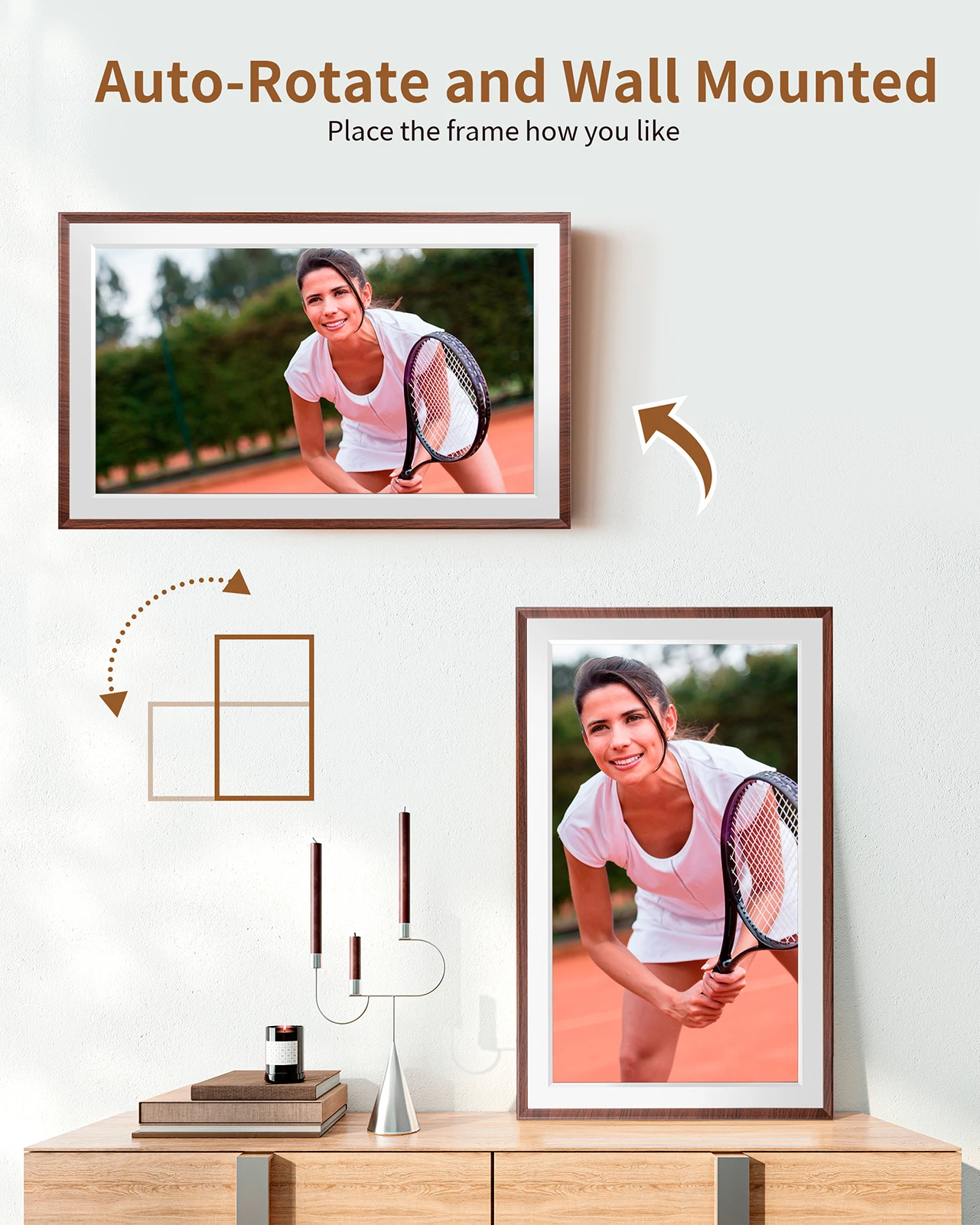 FRAMEO Digital Picture Frame- 15.6inch Digital Photo Frame with 1920 * 1080 IPS Touch Screen HD Disply,Built-in 32GB Storage,Wal view 4