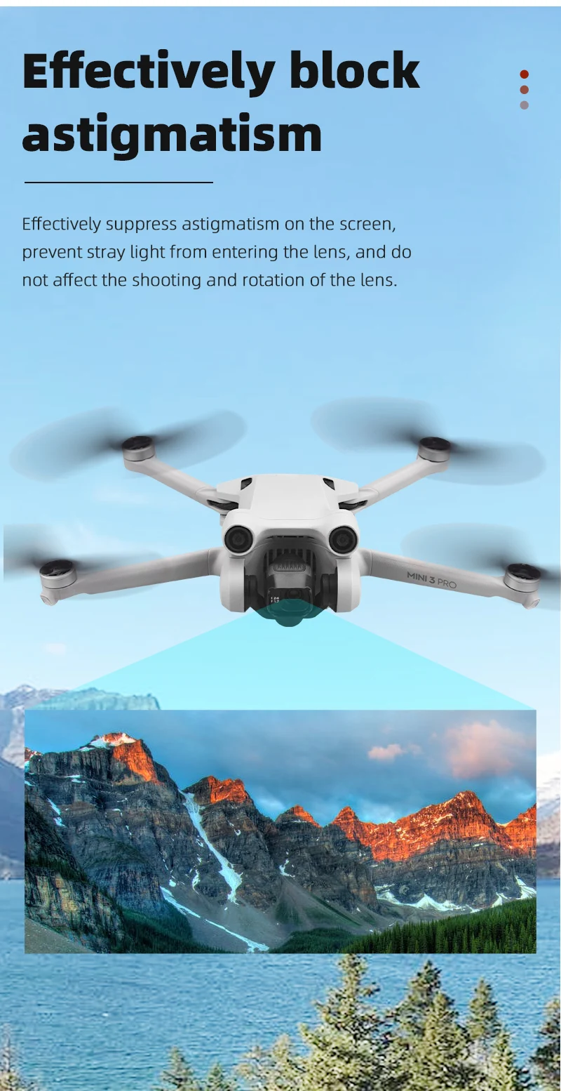 Description Picture 5 of itemMini 3 Pro Lens Cover Anti-glare Gimbal Camera Guard Lens Hood Sunshade Protective Cover for DJI Mini 3 Pro Accessories