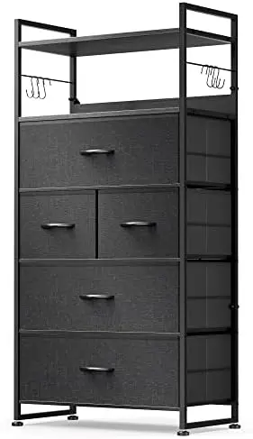 

Dresser for Bedroom with 5 Drawers, Dressers & Chests of Drawers for Entryway, Storage Organizer Unit with Cationic Fabric, dr