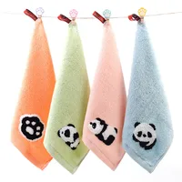 1Pcs 25x25cm Cartoon Panda Jacquard Cotton Baby Children Face Towel Hand Washcloth Water Absorbent Soft 1